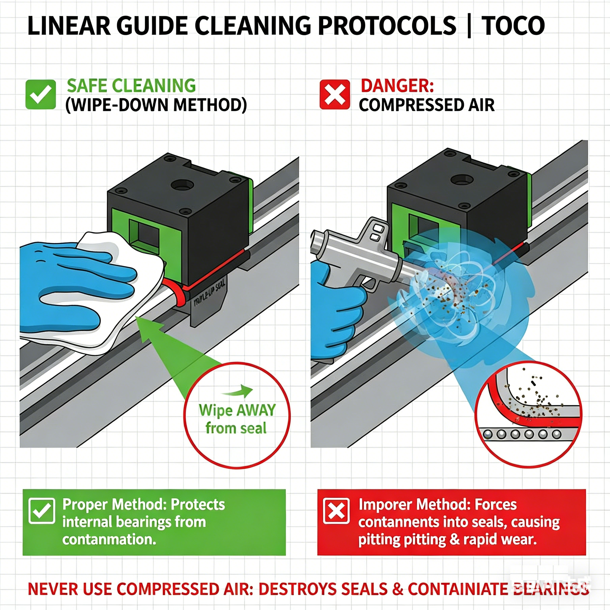 linear guide cleaning protocols